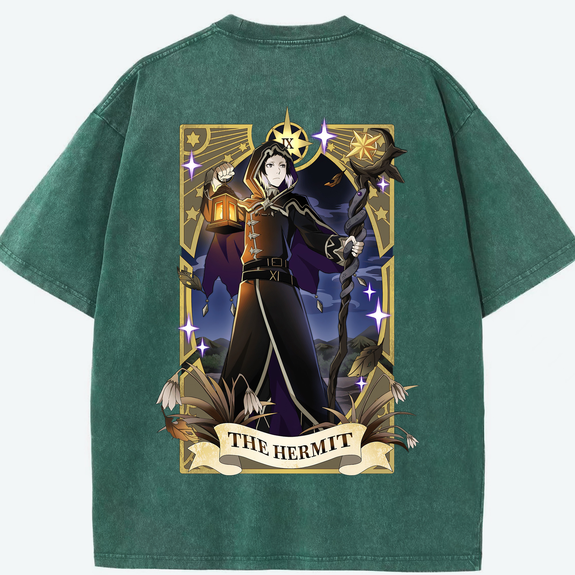 （画像用） 文豪ストレイドッグス Bungo Stray Dogs 綿100% ヴィンテージ風 半袖Tシャツ（背面プリント）